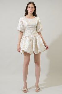 Lola Jacquard Elisah Floral Bubble Mini Dress