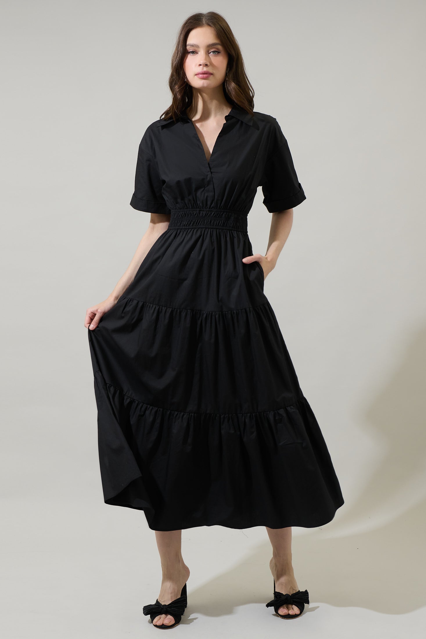 collared maxi dress Jennifer Collared Maxi Dress - Green