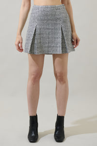 Janae Tweed Calera Mini Pleated Plaid Skirt