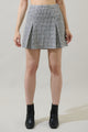 Janae Tweed Calera Mini Pleated Plaid Skirt