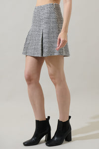 Janae Tweed Calera Mini Pleated Plaid Skirt