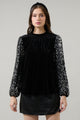 Destine City Michelle Velvet Mock Neck Top