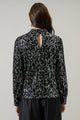 Zuri Isabella Sequin Mock Neck Blouse