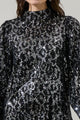 Zuri Isabella Sequin Mock Neck Blouse