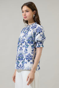 Viara Floral Baretta Short Sleeve Blouse