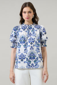 Viara Floral Baretta Short Sleeve Blouse