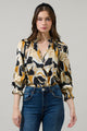 Madrone Abstract Groover Split Neck Blouse