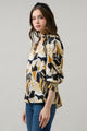 Madrone Abstract Groover Split Neck Blouse