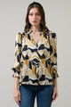 Madrone Abstract Groover Split Neck Blouse