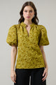 Arielle Jacquard Split Neck Top