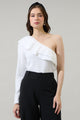 Wayne Ruffle One Shoulder Sweater Top