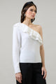 Wayne Ruffle One Shoulder Sweater Top