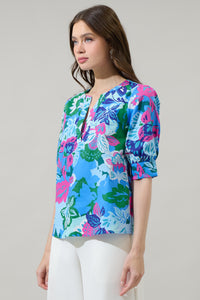 Lavera Floral Waterlilly Balloon Sleeve Top