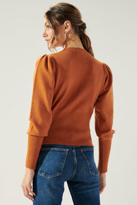 Sierra Puff Sleeve Ribbed Sweater