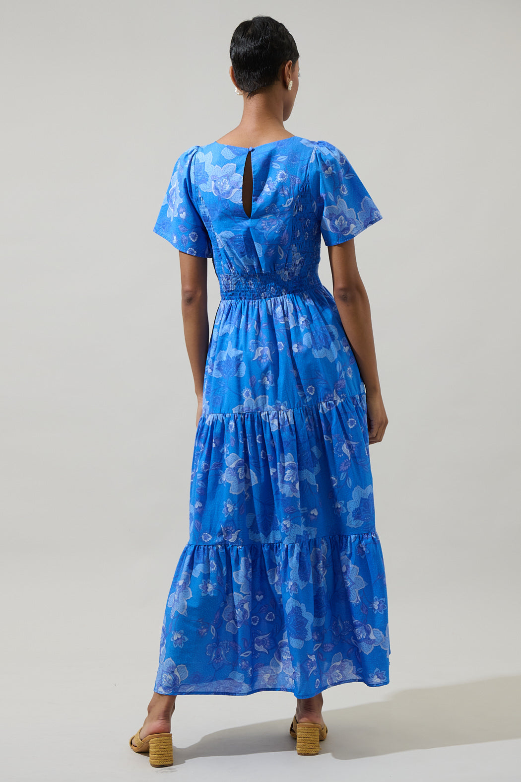 Selma Floral Alexis Poplin Cotton Voile Tiered Midi Dress Selma Floral Alexis Poplin Cotton Voile Tiered Midi Dress