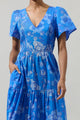 Selma Floral Alexis Poplin Cotton Voile Tiered Midi Dress