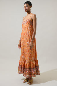 Gisela Floral Valle Tie Back Maxi Dress