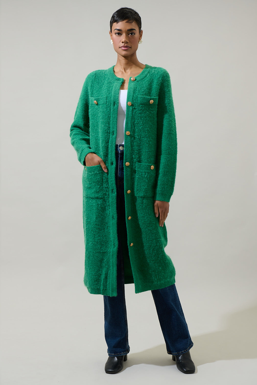 Sanford Button Down Midi Cardigan – Sugarlips