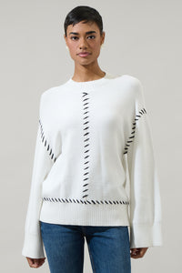 Dills Stitched Dropped Shoulder Sweater