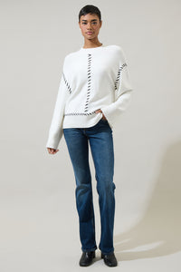 Dills Stitched Dropped Shoulder Sweater