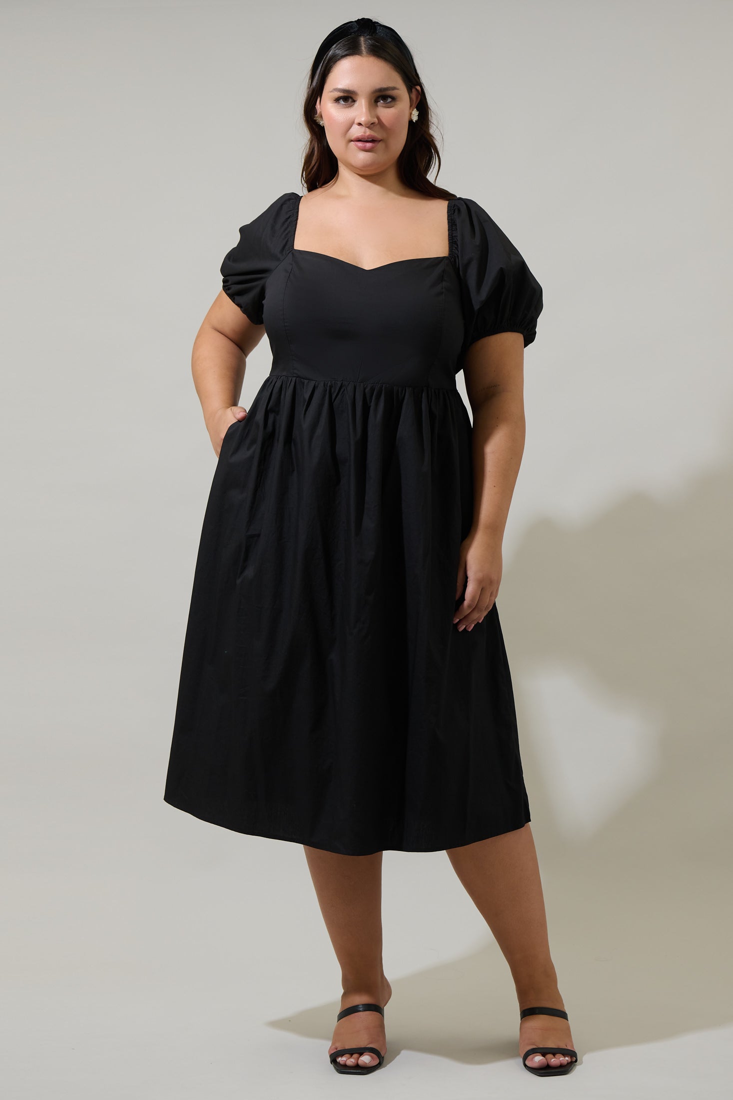 Sun City Alessi Puff Sleeve Midi Dress Curve Sugarlips Sun City Alessi Puff Sleeve Midi Dress Curve Sugarlips