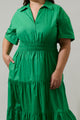 Milah Tiered Collared Maxi Dress Curve