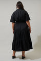 Milah Tiered Collared Maxi Dress Curve