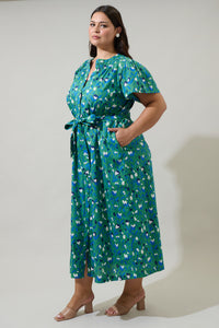 Laury Floral Mile Button Down Maxi Dress Curve