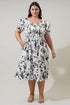 Leiden Floral Delfi Smocked Midi Dress Curve