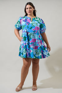 Lavera Floral Maine Poplin Mini Dress Curve