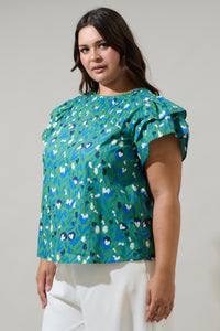 Laury Floral Star Ruffle Top Curve