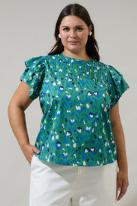 Laury Floral Star Ruffle Top Curve