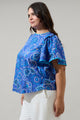 Kenner Floral Sydne Flutter Sleeve Top Curve