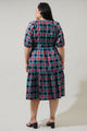 Winston Plaid Wynette Tiered Midi Dress Curve