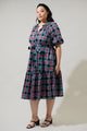 Winston Plaid Wynette Tiered Midi Dress Curve