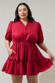 Stacie Button Down Mini Dress Curve