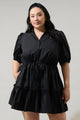 Stacie Button Down Mini Dress Curve