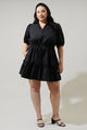 Stacie Button Down Mini Dress Curve