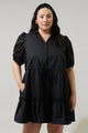 Stacie Button Down Mini Dress Curve