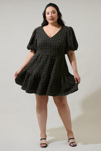 Carrol Zaylee Tweed May Tiered Mini Dress Curve