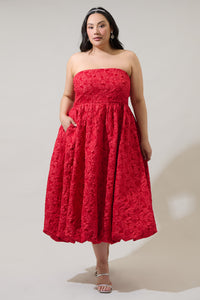 Arielle Jacquard Belle Strapless Maxi Dress Curve