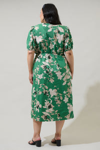 Nora Floral Terri Button Down Midi Dress Curve