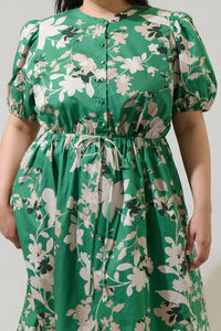 Nora Floral Terri Button Down Midi Dress Curve