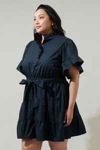 Cottonwood Ruffle Button Down Mini Dress Curve