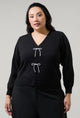 Elle Bow Cardigan Sweater Curve