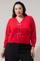 Elle Bow Cardigan Sweater Curve