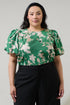 Nora Floral Tune Puff Sleeve Top Curve