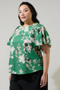 Nora Floral Tune Puff Sleeve Top Curve