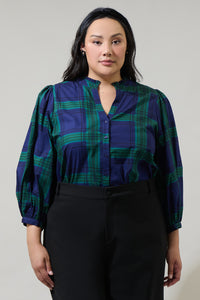 Harrisville Plaid Ima Button Up Top Curve