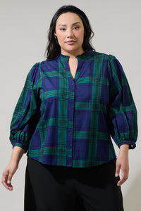 Harrisville Plaid Ima Button Up Top Curve